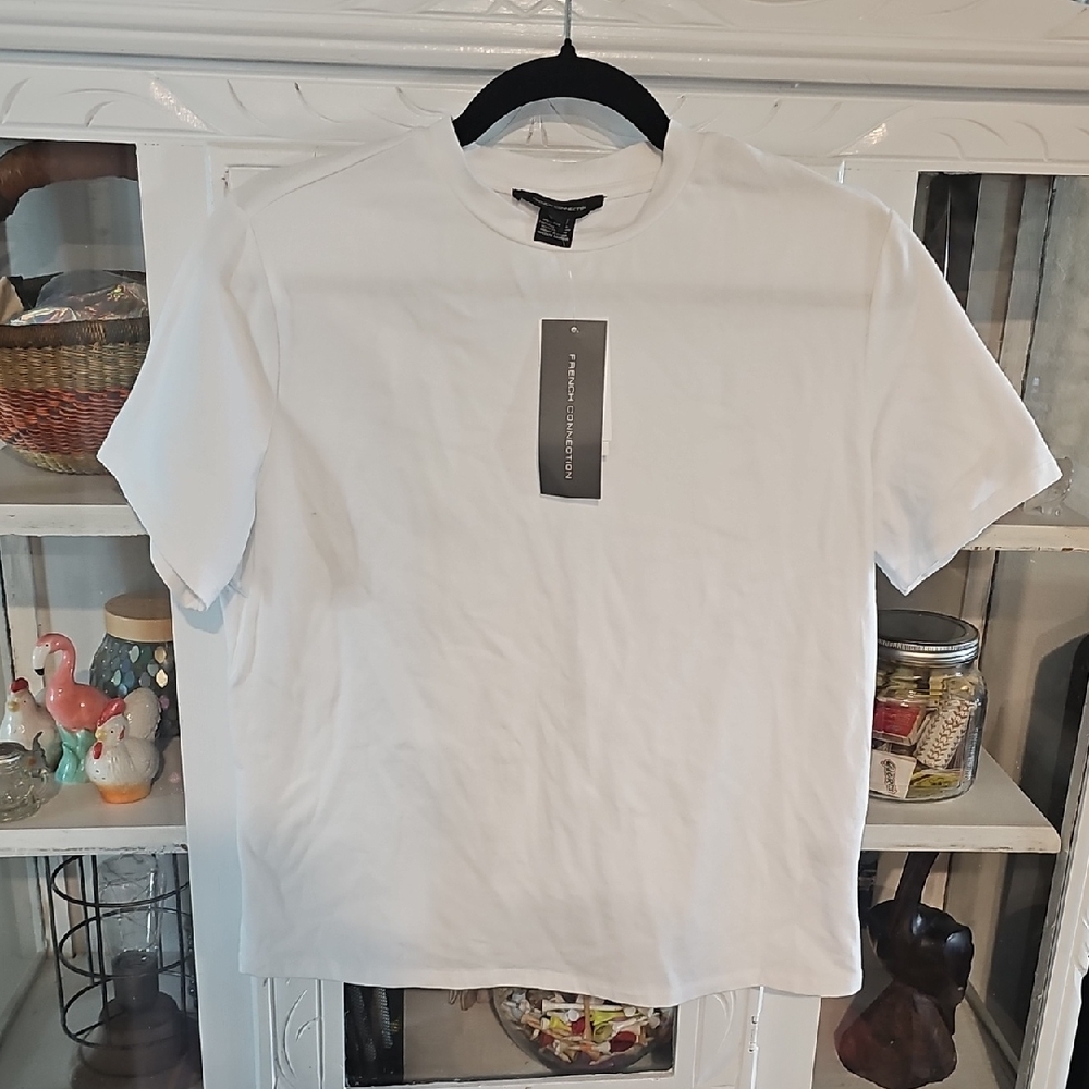 French Connection White Short Sleeve Tee